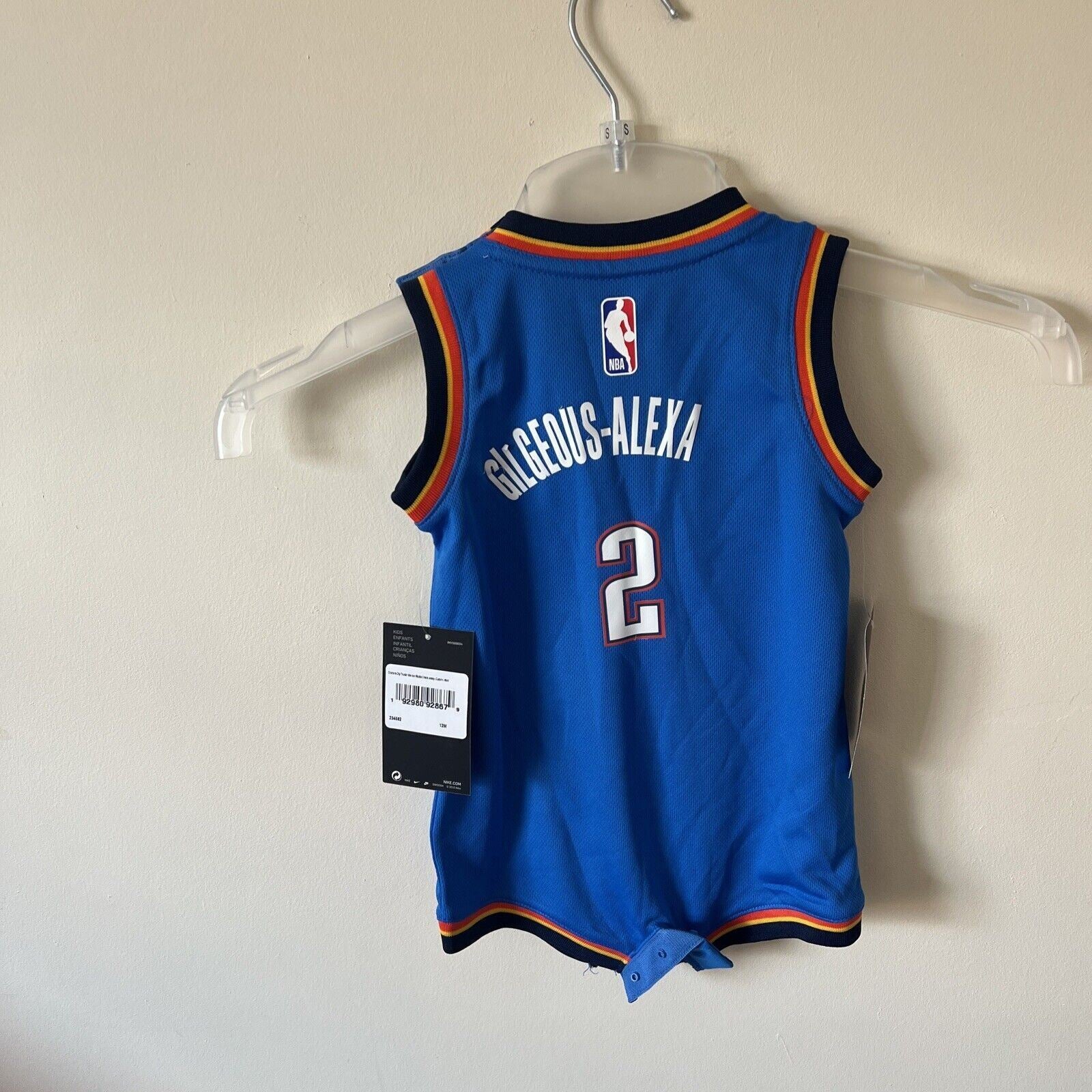 Nike NBA Oklahoma City Baby Grow One Piece Jersey 12M