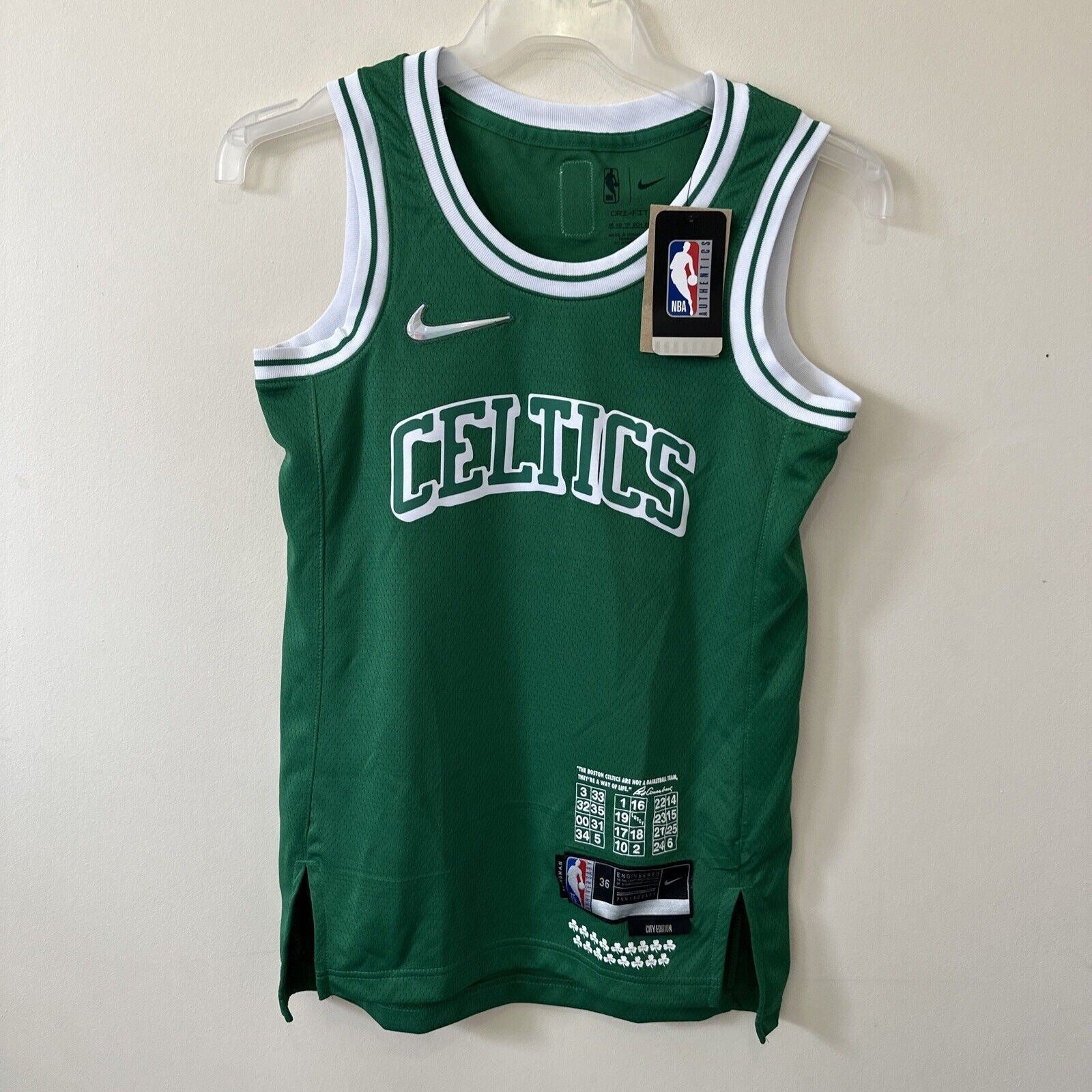 Nike NBA Boston Celtics City Edition 75th Anniversary Jersey Mens XS