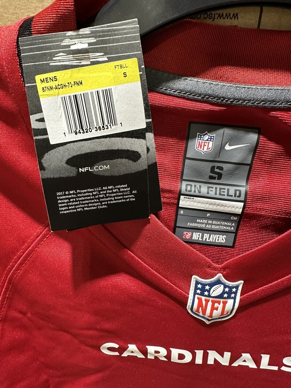 Nike NFL Arizona Cardinals Game Jersey BAKER 3 Mens Small