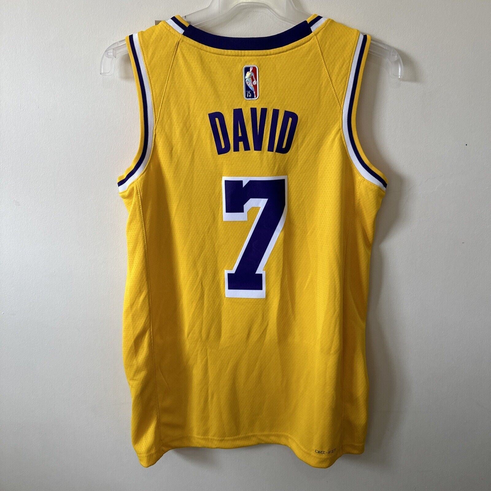 Nike NBA LA Lakers Icon Edition 75th Anniversary Jersey DAVID 7 Men’s Small